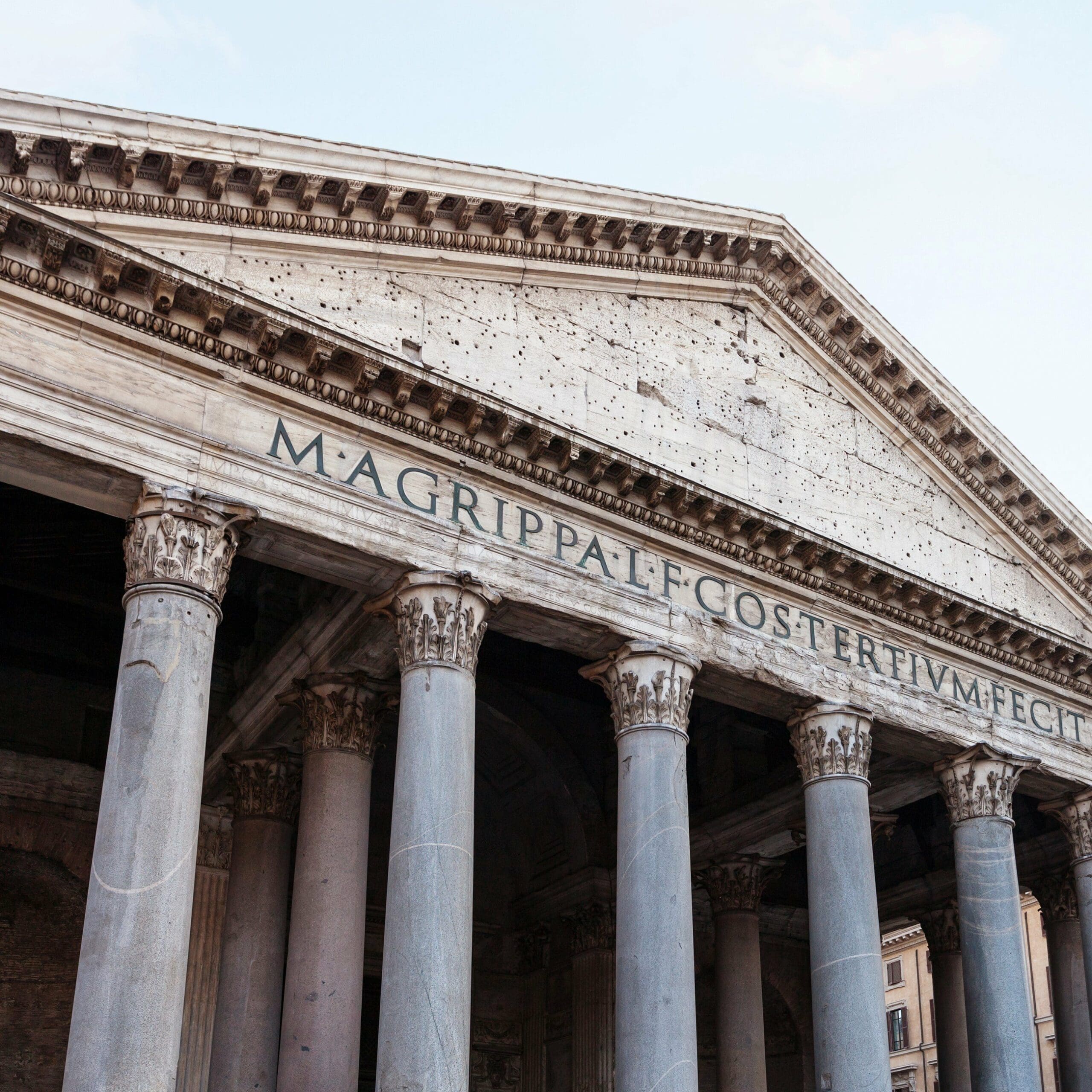 facade of Pantheon church in Rome