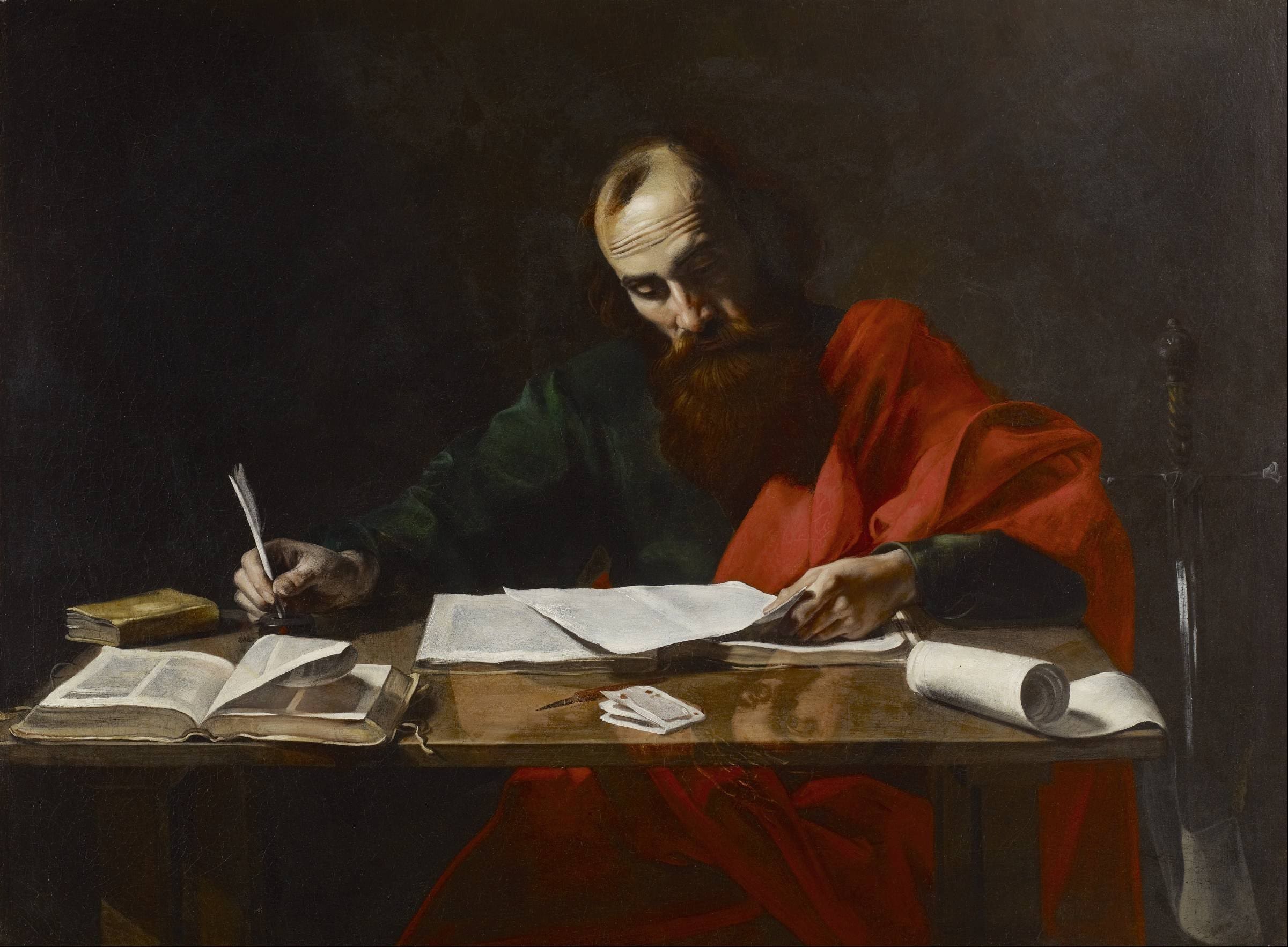 Probably_Valentin_de_Boulogne_-_Saint_Paul_Writing_His_Epistles_-_Google_Art_Project